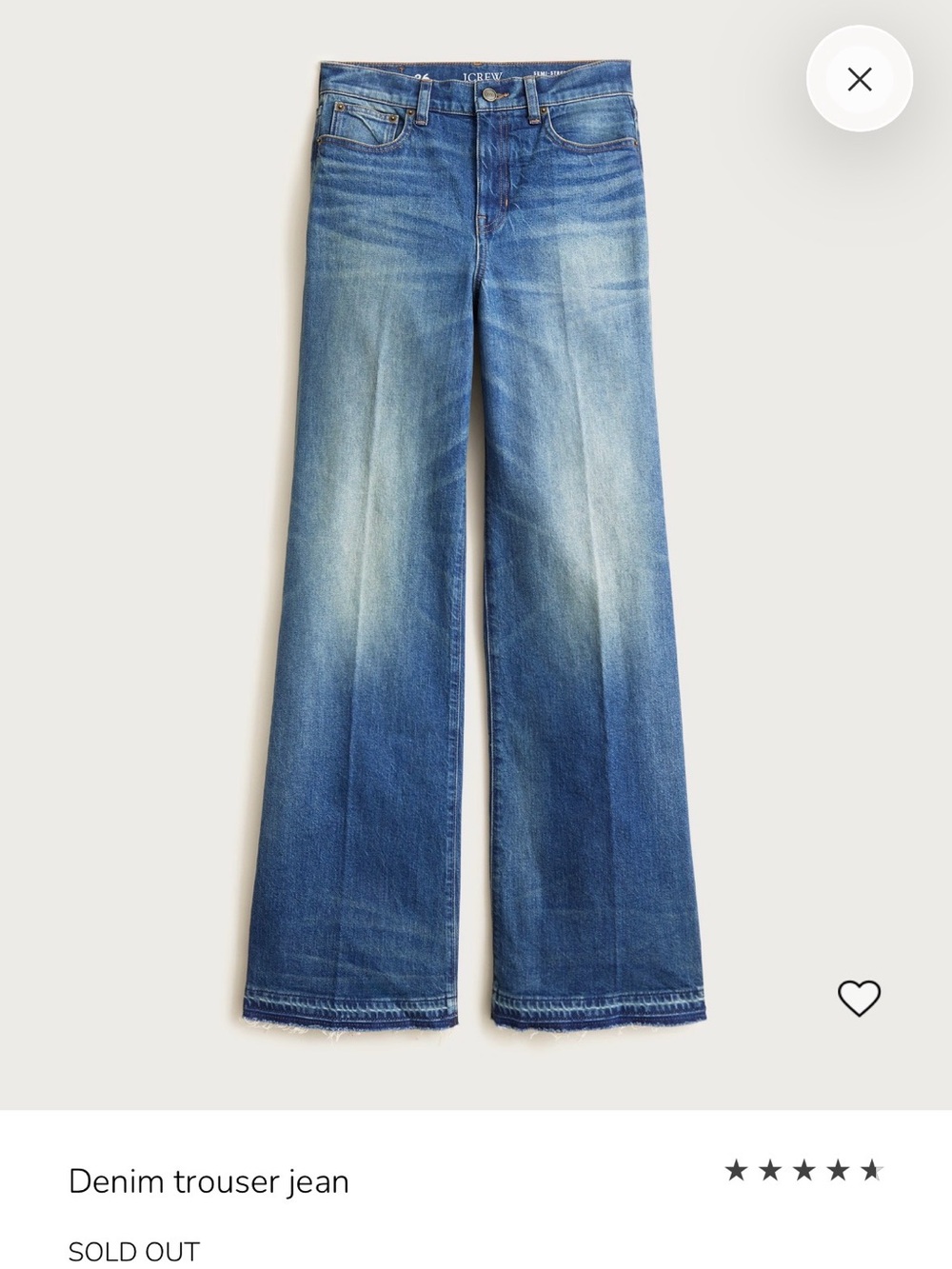 NWT J Crew Retail Petite Denim Trouser Jean in Kate Wash. Size 32P.